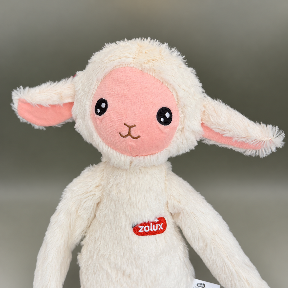 Zolux Doudou – Pluche Hondenknuffel Schaap met Pieper en Touw – Crèmewit – 60 cm