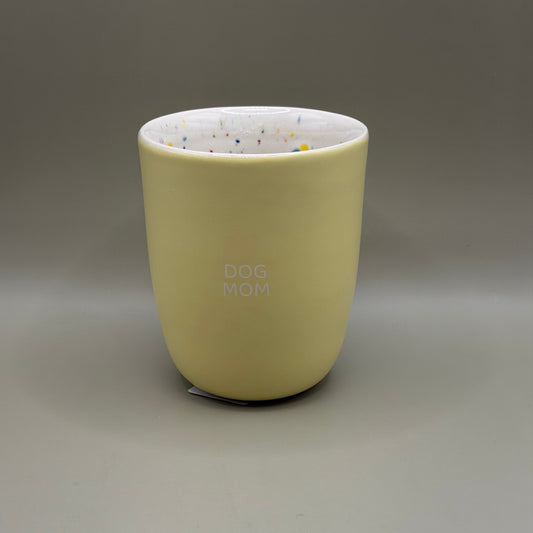 Egg Back Home Dog Mom – Gele Mok met Confetti Binnenzijde – 220 ml