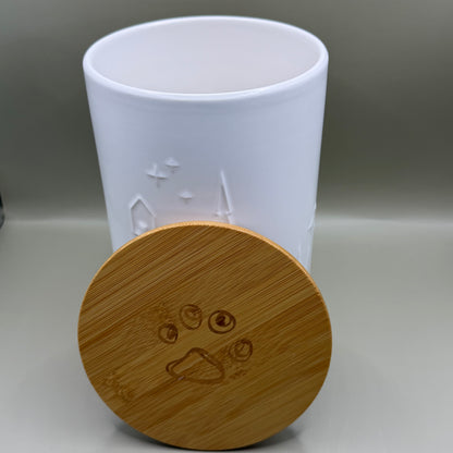 TRIXIE Snoeppot – Witte Keramische Voorraadpot met Houten Deksel