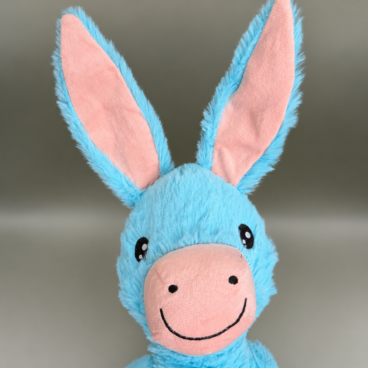 Zolux Doudou – Pluche Hondenknuffel Ezel met Pieper en Touw – Blauw – 60 cm