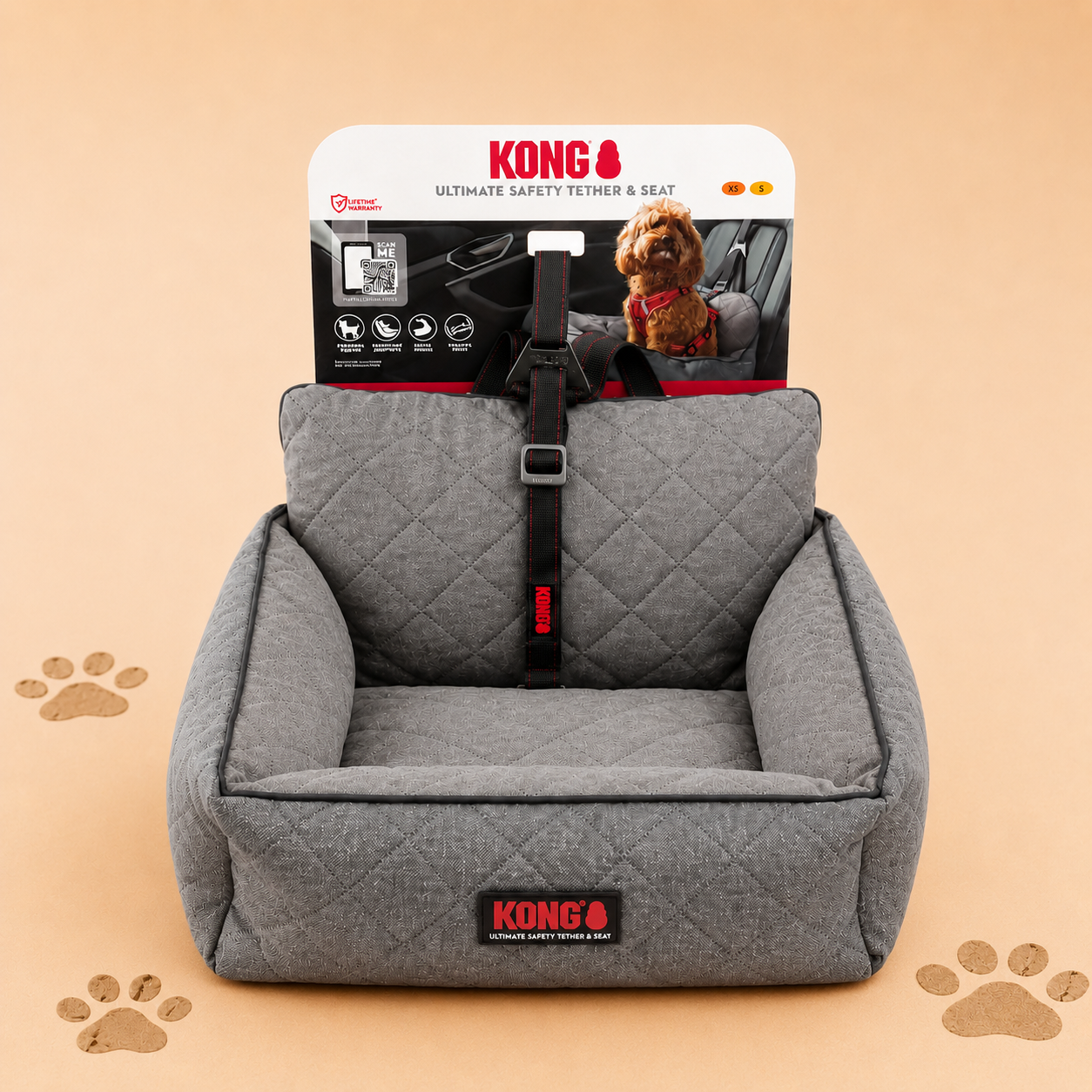 KONG Ultimate Safety Tether & Seat – Veilige Autostoel voor Honden
